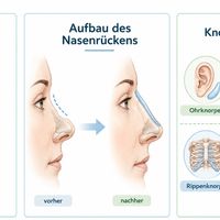 Sattelnase korrigieren – Aufbau des Nasenrückens mit Ohrknorpel oder Rippenknorpel