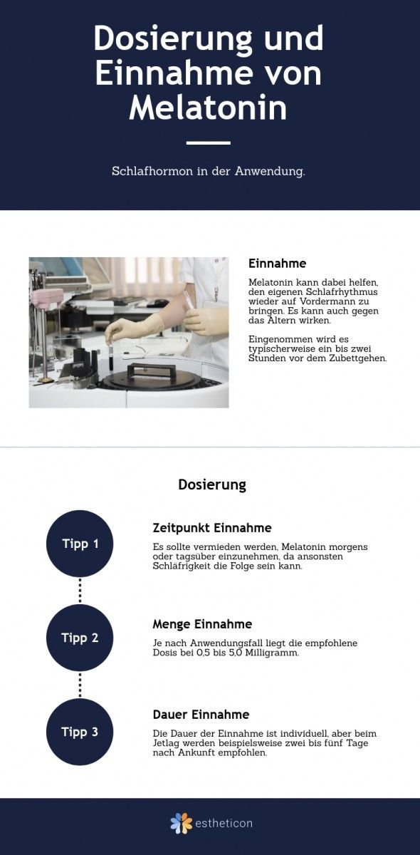 Dosierung und Einnahme von Melatonin.